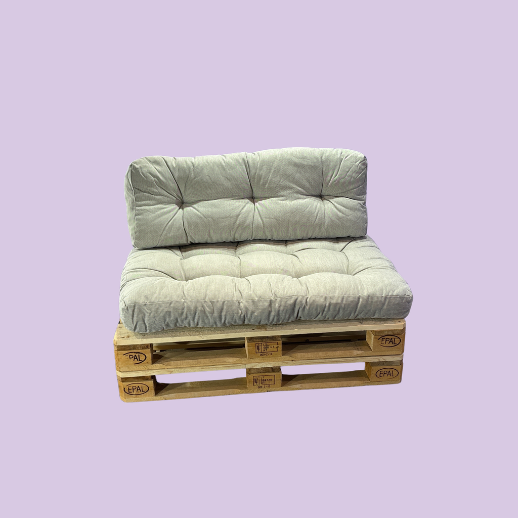 Pallet Sofa Module with Beige Cushions