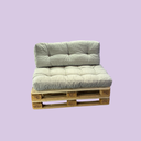 Pallet Sofa Module with Beige Cushions
