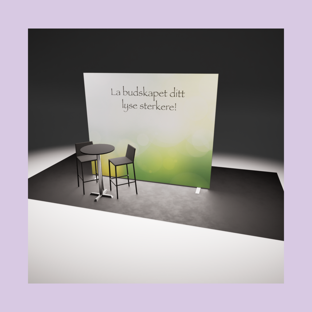 Package stand: Lightbox with bar table and two bar stools