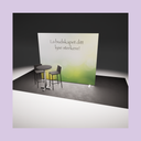 Package stand: Lightbox with bar table and two bar stools