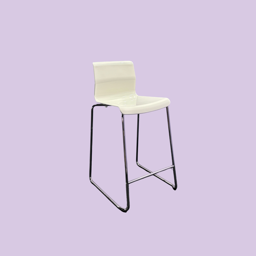 [1632] Bar stool Glenn - White (for desk, low seat)